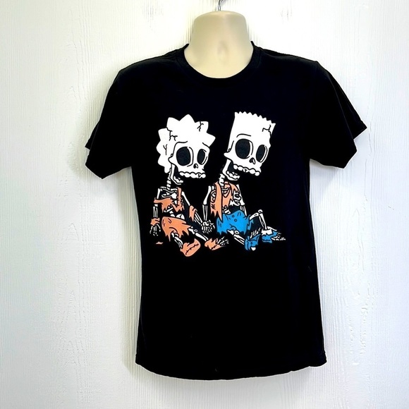 The Simpsons - Bart and Lisa Skeletons Treehouse Of Terror T Shirt Size Small - Picture 1 of 9